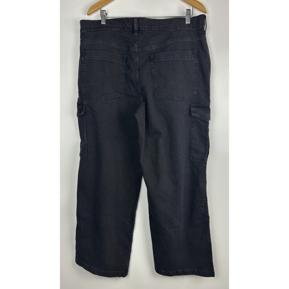 NWT Gap Mid Rise '90s Loose Cargo Jeans Washed Blk Grunge Baggy Skater Sz 33 16 - Picture 13 of 16
